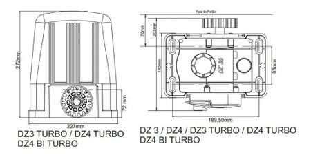 Imagem de Kit Motor Portão Deslizante Rossi Dz3 Turbo 4m Cremalheira 220v