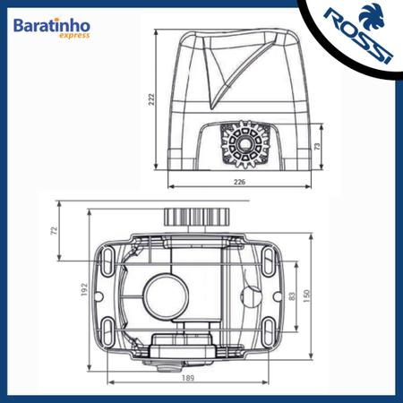 Kit Motor Portão Rossi Deslizante Nano 600Kg + 1 Controle 3m Imagem de Kit Motor Portão Rossi Deslizante Nano 600Kg + 1 Controle 3m