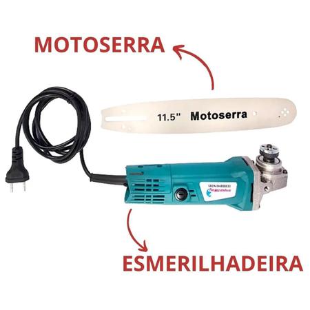 Imagem de kit motosserra Adaptador De Serra Elétrica Para Esmerilhadeira Lixadeira 1100w 110V Importway