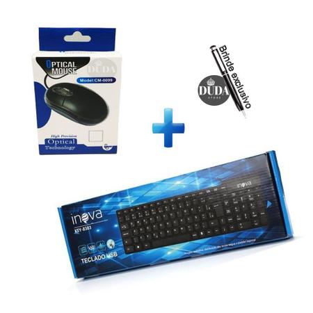 Imagem de kit mouse e teclado com fio
