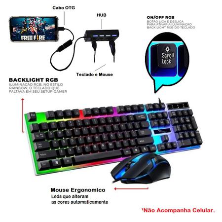 Kit Mobilador Gamer Jogar Ff No Celular Com Teclado e Mouse Jogue Igual  Sense TOP, Magalu Empresas