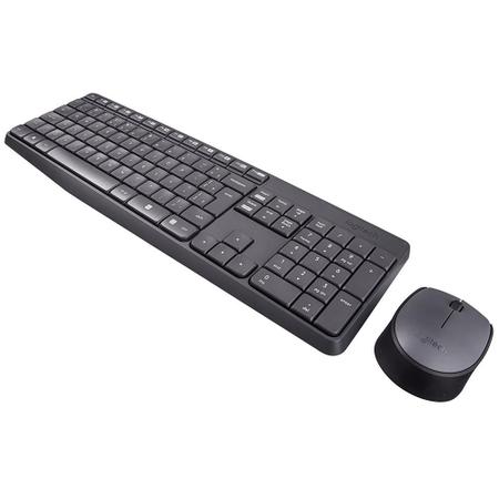 Imagem de Kit mouse e teclado logitech mk235 sem fio preto