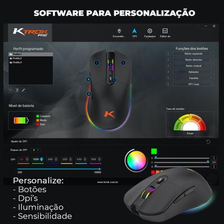 Imagem de Kit Mouse Gamer Hibrido RGB Sem Fio Mousepad Grande Com Led