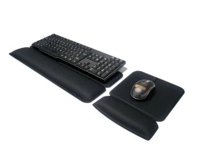 Imagem de Kit Mouse Pad + Apoio Ergonômico Teclado Preto em Espuma - Proderg Suprimentos