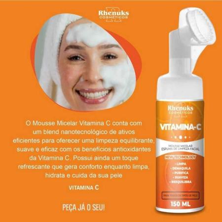 Imagem de Kit Mousse Micelar Espuma de Limpeza Facial Acnow Control + Espuma Vitamina-C