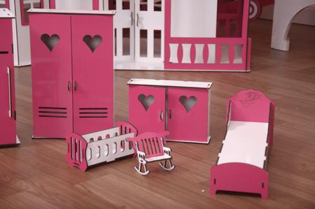 Imagem de Kit Móveis Em MDF Sonhos 18 Peças Escala Barbie - Darama