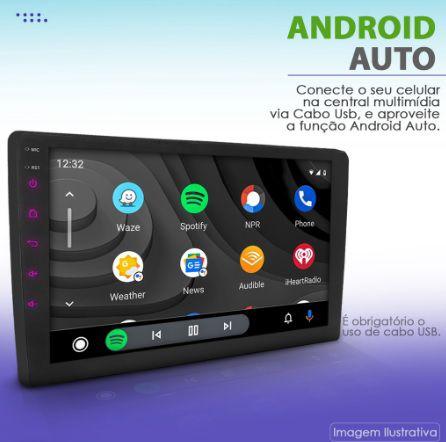 Imagem de Kit Multimídia Captur Ar Analogico CarPlay AndroidAuto 9 Pol SD USB BT Radio