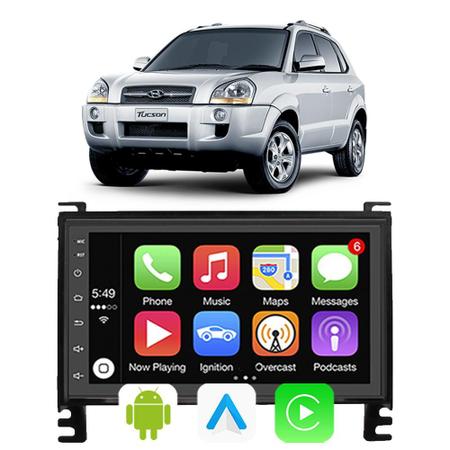 Imagem de Kit Multimidia Carplay Android Auto Tucson Tucson 2007 A 2016 7" Comando Por Voz Siri Youtube GPS TV