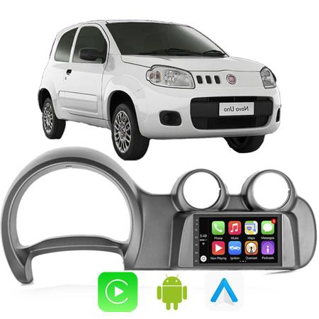 Imagem de Kit Multimidia Carplay Android Auto Uno 2011 A 2016 Fiorino 2011 A 2021 7" Comando Por Voz Siri Wifi