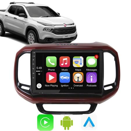 Imagem de Kit Multimídia Fiat Toro 2016 2017 2018 2019 2020 2021 2022 2023 9 Polegadas Carplay/Android-Auto