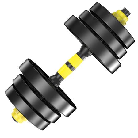Imagem de Kit Musculação 3 em 1 Bonafit Amarelo e Preto 20kg 