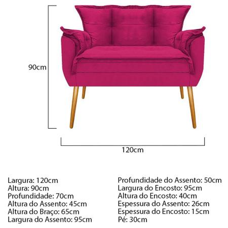 Imagem de Kit Namoradeira, 02 Poltronas e 02 Puff Opala Base Giratória de Madeira Suede Pink - DAMAFFÊ MÓVEIS