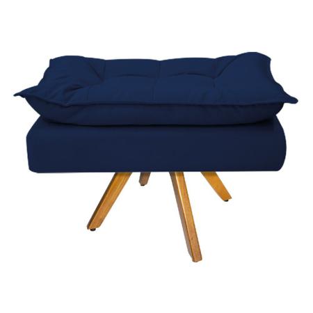 Kit Namoradeira, 02 Poltronas e 02 Puff Zatti Base Giratória de Madeira Sala de Espera Suede Azul Marinho - KDAcanto Móveis Imagem de Kit Namoradeira, 02 Poltronas e 02 Puff Zatti Base Giratória de Madeira Sala de Espera Suede Azul Marinho - KDAcanto Móveis