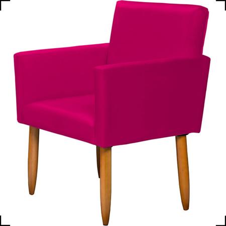 Imagem de Kit Namoradeira + 2 Poltronas Decorativas Para Sala Nina + 2 Puff Redondo Suede Cores Pé Castanho - Clique E Decore 