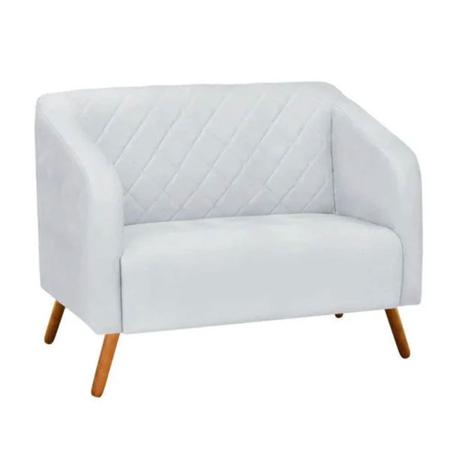 Imagem de Kit Namoradeira Decorativa Master com 2 Poltronas Pés Madeira Corano Branco