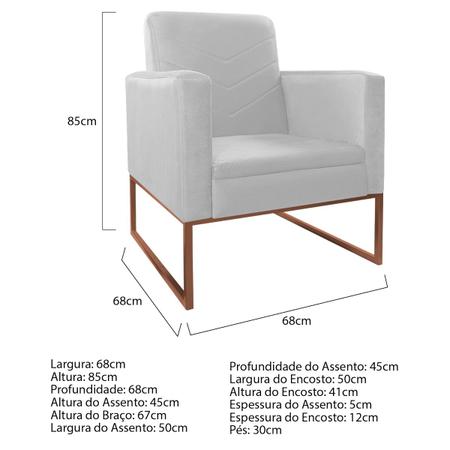 Imagem de Kit Namoradeira e 01 Poltrona Bella Base de Ferro Bronze Suede - Amarena Móveis