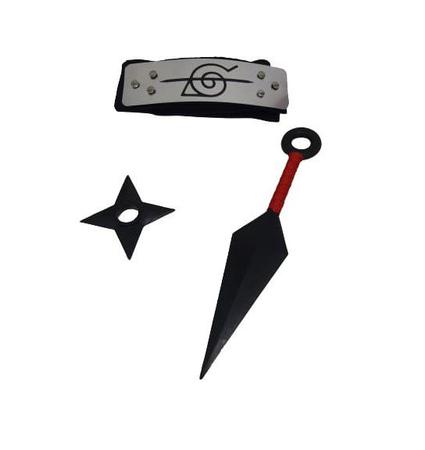 kit Bandana Naruto aldeia da folha Renegado, Kunai, Shuriken e