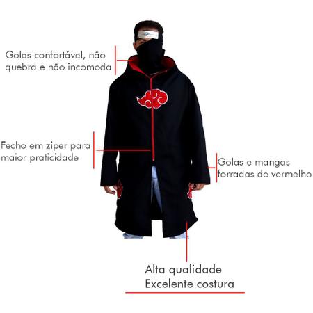 Kit Naruto Manto Akatsuki + Colar Pain Konan + 9 pçs Cosplay - Bandana -  Magazine Luiza