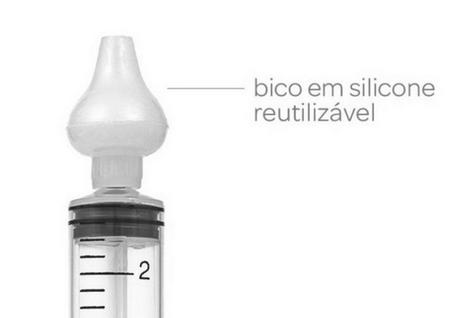 Ponteira silicone para lavagem nasal com seringa 10ml