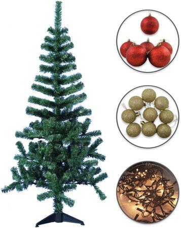 Kit Natalino Árvore Pisca-Pisca e Bolas Enfeite Imagem de Kit Natalino Árvore Pisca-Pisca e Bolas Enfeite