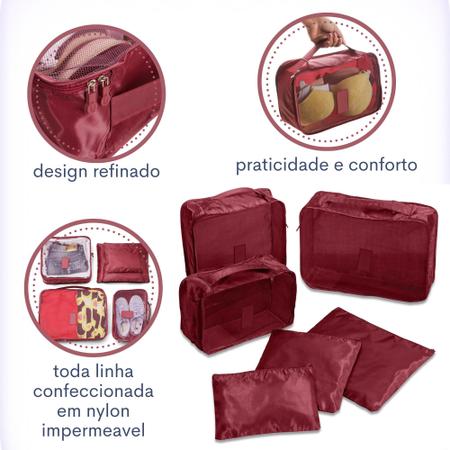 Imagem de Kit Necessaire 6 Peças Organizador De Bolsas Malas Viagem