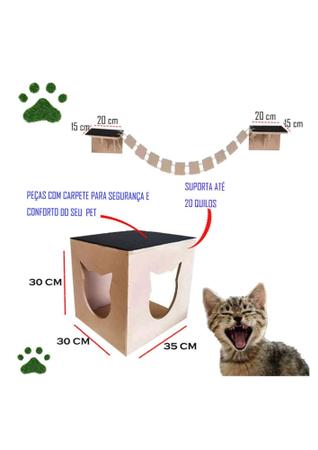 Imagem de Kit nicho de gato mdf crú tocas ponte cama pet oferta envio rápido