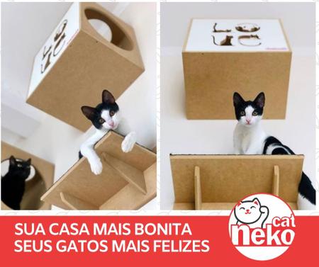 Imagem de Kit Nicho Gatos C/almofada + 2 Prateleiras - Fte Branca - Walk Cat