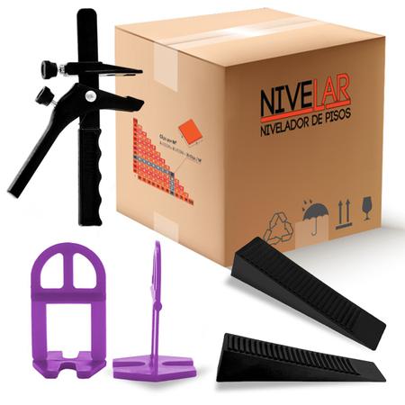 Imagem de Kit Nivelador Pisos, Revestimentos e Porcelanatos 500 Clips +100 Cunhas +1 Alicate