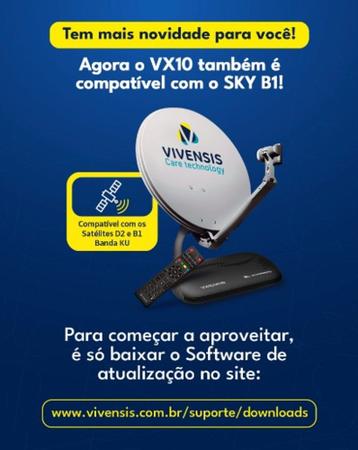 Imagem de KIT Nova Antena Parabólica e Receptor Digital VX10 Vivensis