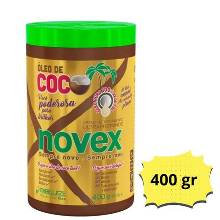 Imagem de Kit Novex Vitay - Óleo de coco Shampoo e condicionador de 300 ml  cada e Creme de tratamento 400 gr