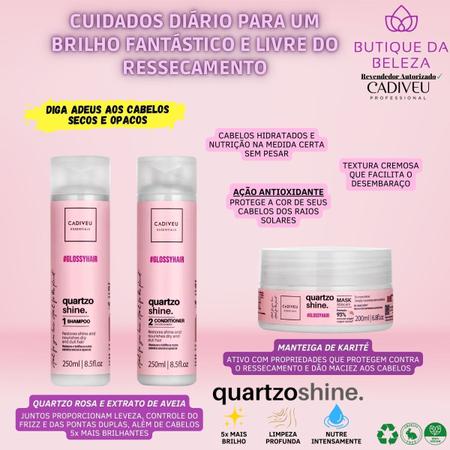 Imagem de Kit Nutrição e Brilho Cadiveu Quartzo Shine - Shampoo + Cond + Másc