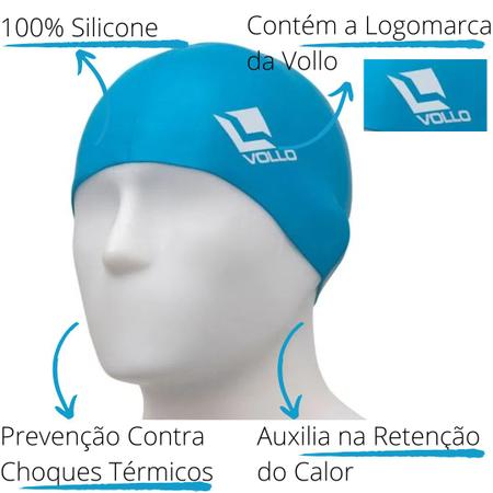 Imagem de Kit Óculos de Natação Mergulho Classic Jr + Touca Silicone + Protetor Ouvido Nariz