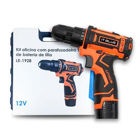 Imagem de Kit Oficina com Parafusadeira 12V IT-Blue LE-1928