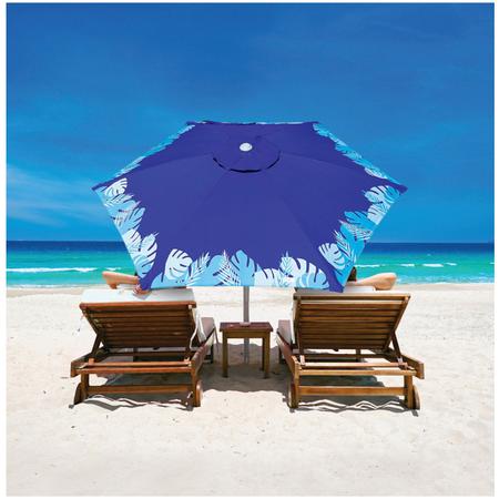 Imagem de Kit Ombrelone Guarda Sol 2,4m Sombreiro Alumínio Malibu Azul Com Base Plástica Branca - Tobee