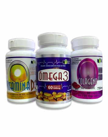 Imagem de Kit Ômega 3 Vitamina D3 e Colágeno Hidrolisado