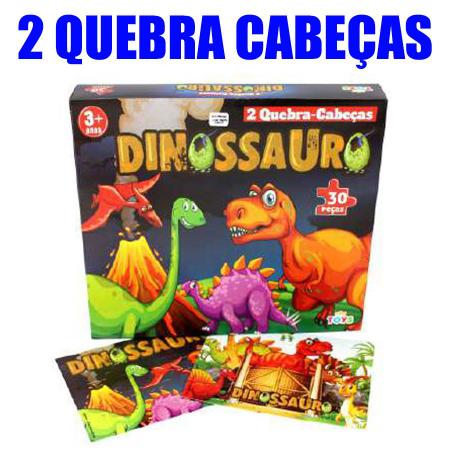 Jogo Quebra - Cabeça Dinossauro Feito Em Madeira 30 Peças