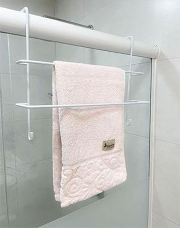 Imagem de Kit Organizador Conjunto para Banheiro Suporte Shampoo  Porta Toalha Suporte Papel Caixa Acoplada Branco