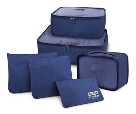 Kit Organizador de Malas de Viagem com 6 Peças Jacki 6 Cores - Jacki Design Imagem de Kit Organizador de Malas de Viagem com 6 Peças Jacki 6 Cores