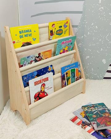 Imagem de Kit Organizadores De Brinquedos + Rack Para Livros Infantil