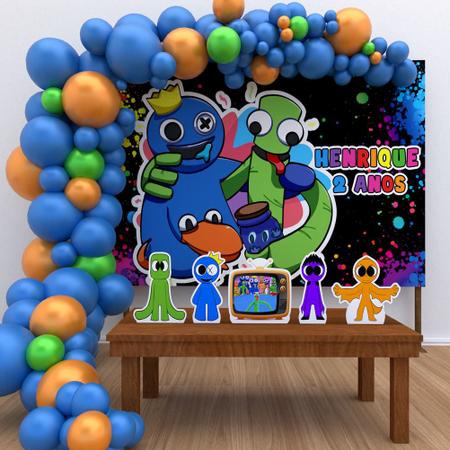 Kit Ouro Painel + Display + Fita Rainbow Friends Babão Azul