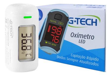 Imagem de Kit Oximetro Saturação Termometro Testa Gtech Infravermelho