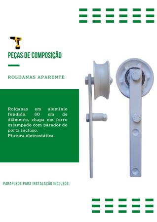 Imagem de Kit p/ Porta Celeiro 2 Roldanas Aparente - Tubular 1,80 M - Branco- Al-Fer - KT-411