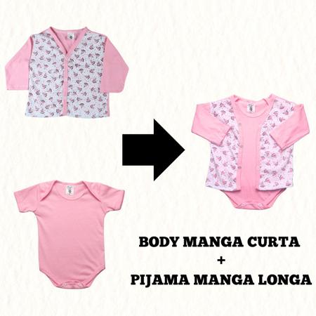 Imagem de Kit Pagaozinho Body Mijao Bebe Recem Nascido 3 Pcs Enxoval