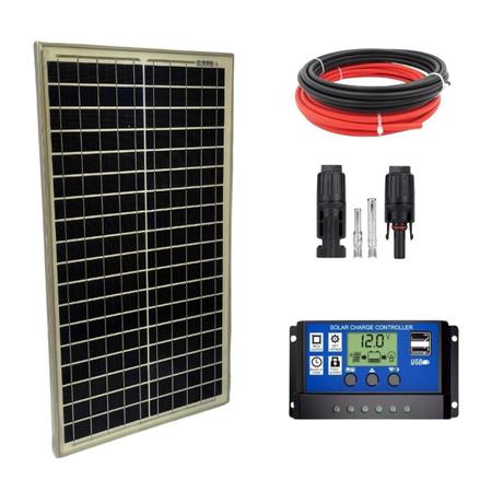 Imagem de Kit Painel Placa Energia Fotovoltaica 30W Controlador 30A