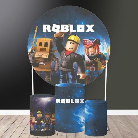 Kit Festa Aniversário Roblox Capas Cilindro E Painel 1,50m