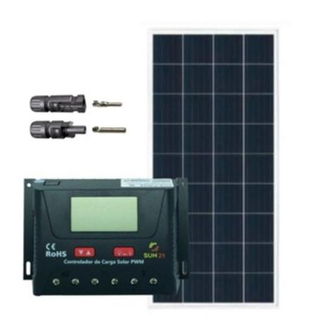 Imagem de Kit Painel Solar 150W Resun com Controlador 40A PWM