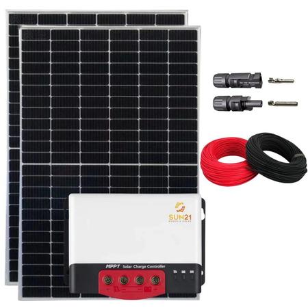 Imagem de Kit Painel Solar 870W Canadian Controlador de Carga 40A 12/24V Sun 21