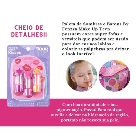 Imagem de Kit Paleta de Sombras E Gloss C/ Batom Vanilla Ice Cream Maquiagem Make Up Teen - Fenzza