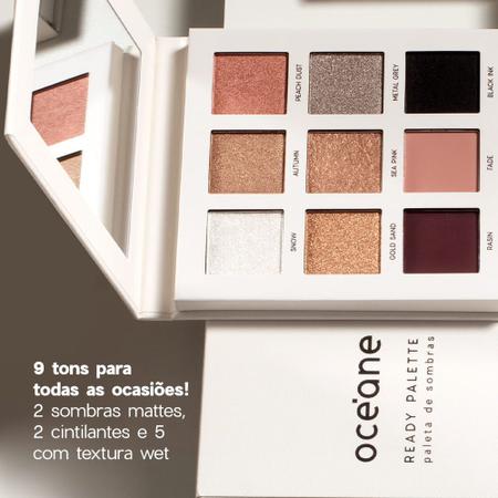 Imagem de Kit Paleta de Sombras Ready + Sombra Líquida Quartzo Océane Limited (2 Produtos)