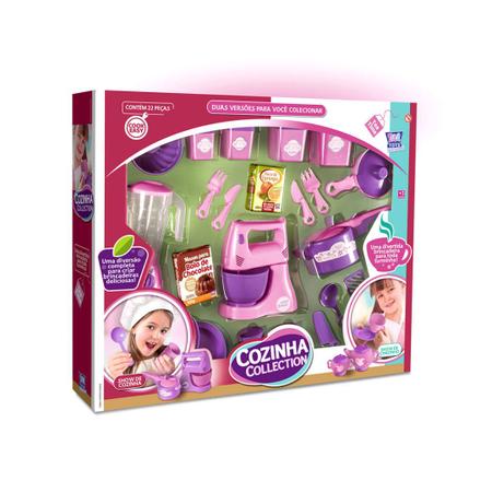 Imagem de Kit panelinhas de brinquedo show de cozinha rosa com acessorios divertidos 